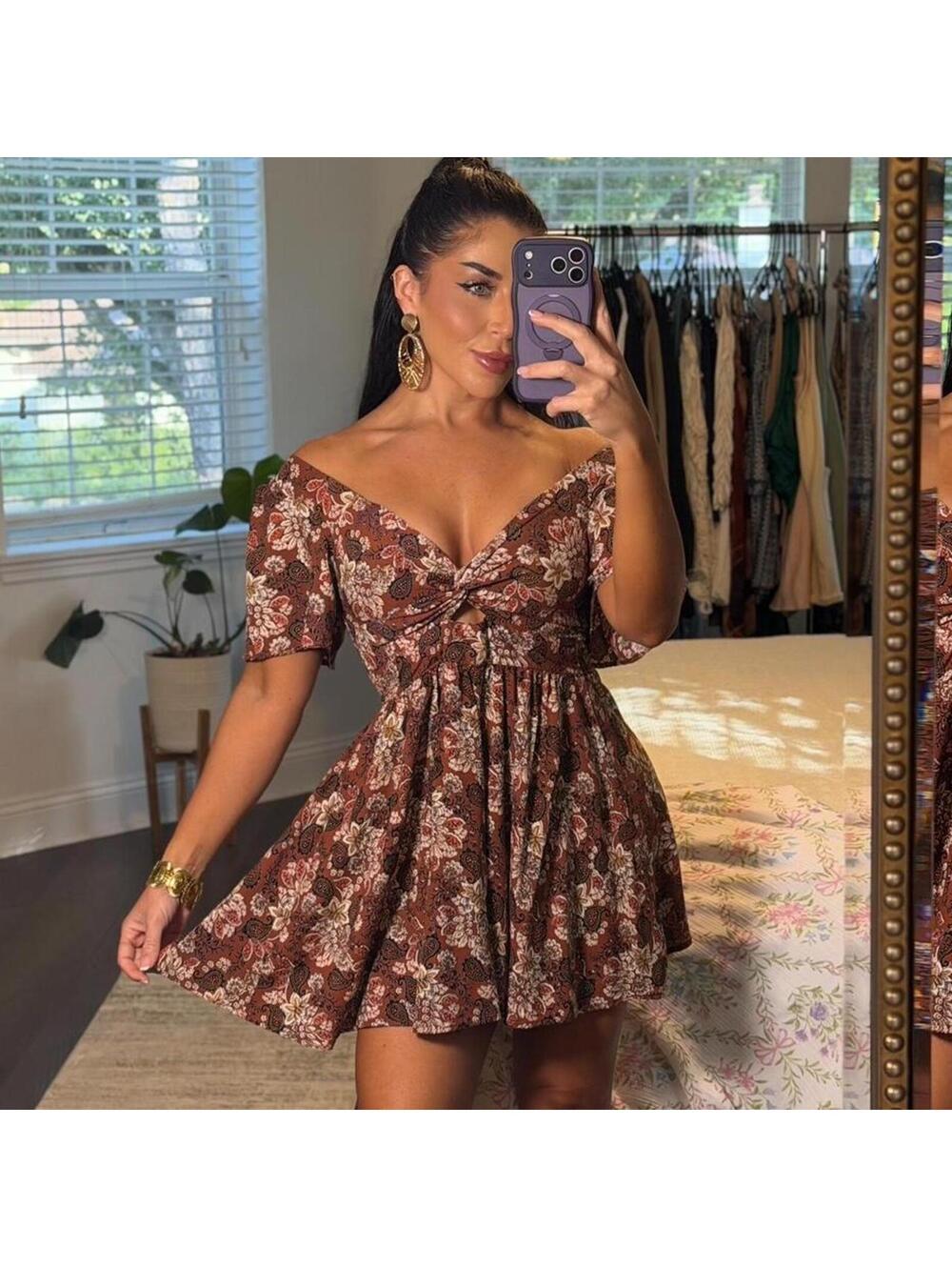 100% Rayon Boho Paisley Babydoll Dress Festival Cottagecore Fairy made in India
